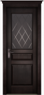 Фото Дверь Валенсия ВЕНГЕ (600мм, ПОС, мателюкс графит фрезерованное, 2000мм, 40мм, натуральный массив ольхи, венге, )