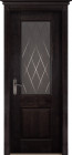Фото Дверь Классика № 5 ВЕНГЕ (700мм, ПОС, мателюкс графит фрезерованное, 2000мм, 40мм, натуральный массив дуба, венге, )