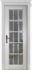 Фото Дверь Британия ВАЙТ (900мм, ПОС, мателюкс осветленный с фацетом, 2000мм, 40мм, натуральный массив дуба, вайт, )