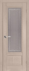 Фото Дверь Аристократ № 4 КРЕМ (600мм, ПОС, каленое с узором, 2000мм, 40мм, натуральный массив дуба, крем, )