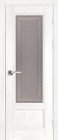 Фото Дверь Аристократ № 4 БЕЛАЯ ЭМАЛЬ (800мм, ПОС, каленое с узором, 2000мм, 40мм, натуральный массив дуба, белая эмаль, )
