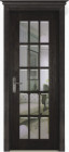 Фото Дверь Британия ЭЙВОРИ БЛЕК (700мм, ПОС, прозрачный фацет , 2000мм, 40мм, натуральный массив дуба, эйвори блек, )