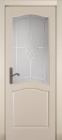Фото Дверь Лео КРЕМ (900мм, ПОС, мателюкс графит фрезерованное, 2000мм, 40мм, натуральный массив ольхи, крем, )