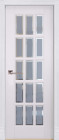 Фото Дверь Лондон-2 ВАЙТ (900мм, ПОС, мателюкс осветленный с фацетом, 2000мм, 40мм, натуральный массив дуба, вайт, )