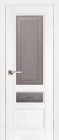 Фото Дверь Аристократ № 3 БЕЛАЯ ЭМАЛЬ (600мм, ПОС, каленое с узором, 2000мм, 40мм, натуральный массив дуба, белая эмаль, )