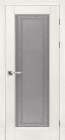 Фото Дверь Классика № 3 ГРЕЙ (900мм, ПОС, каленое с узором, 2000мм, 40мм, натуральный массив дуба, грей, )