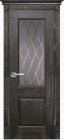 Фото Дверь Классика № 5 ЭЙВОРИ БЛЭК (600мм, ПОС, мателюкс графит фрезерованное, 2000мм, 40мм, натуральный массив дуба, эйвори блек, )