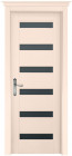 Фото Дверь Палермо структур. КРЕМ (600мм, ПОЧ, мателюкс графит, 2000мм, 40мм, натуральный массив сосны структурир., крем, )