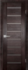 Фото Дверь Хай-Тек № 3 ВЕНГЕ (900мм, ПОЧ, мателюкс графит, 2000мм, 40мм, натуральный массив дуба, венге, )