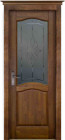 Фото Дверь Лео АНТИЧНЫЙ ОРЕХ (900мм, ПОС, мателюкс графит фрезерованное, 2000мм, 40мм, натуральный массив ольхи, античный орех, )