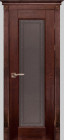Фото Дверь Классика № 3 МАХАГОН (800мм, ПОС, каленое с узором, 2000мм, 40мм, натуральный массив, махагон, )