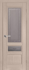 Фото Дверь Аристократ № 3 ольха КРЕМ (800мм, ПОС, каленое с узором, 2000мм, 40мм, натуральный массив ольхи, крем, )