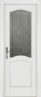 Фото Дверь Лео БЕЛАЯ ЭМАЛЬ (600мм, ПОС, мателюкс графит фрезерованное, 2000мм, 40мм, натуральный массив ольхи, белая эмаль, )