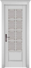 Фото Дверь Лондон ольха БЕЛАЯ ЭМАЛЬ (700мм, ПОС, мателюкс осветленный с фацетом, 2000мм, 40мм, натуральный массив ольхи, белая эмаль, )