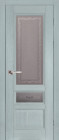 Фото Дверь Аристократ № 3 СКАЙ (600мм, ПОС, каленое с узором, 2000мм, 40мм, натуральный массив дуба, скай, )