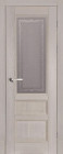 Фото Дверь Аристократ № 2 структ. ГРЕЙ (600мм, ПОС, каленое с узором, 2000мм, 40мм, массив дуба DSW структурир., грей, )