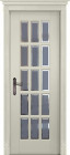 Фото Дверь Лондон-2 ольха СЛОНОВАЯ КОСТЬ (800мм, ПОС, мателюкс осветленный с фацетом, 2000мм, 40мм, натуральный массив ольхи, слоновая кость, )