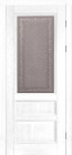 Фото Дверь Аристократ № 2 структ. БЕЛАЯ ЭМАЛЬ (700мм, ПОС, каленое с узором, 2000мм, 40мм, массив дуба DSW структурир., белая эмаль, )