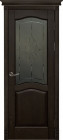 Фото Дверь Лео ВЕНГЕ (600мм, ПОС, мателюкс графит фрезерованное, 2000мм, 40мм, натуральный массив ольхи, венге, )