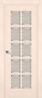 Фото Дверь Лондон-2 ольха КРЕМ (700мм, ПОС, мателюкс осветленный с фацетом, 2000мм, 40мм, натуральный массив ольхи, крем, )