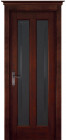 Фото Дверь Сорренто структур. МАХАГОН (800мм, ПОС, мателюкс светлый фрезерованное, 2000мм, 40мм, натуральный массив сосны структурир., махагон, )