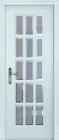 Фото Дверь Лондон-2 ольха СКАЙ (900мм, ПОС, мателюкс осветленный с фацетом, 2000мм, 40мм, натуральный массив ольхи, скай, )