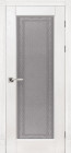 Фото Дверь Классика № 3 ВАЙТ (800мм, ПОС, каленое с узором, 2000мм, 40мм, натуральный массив дуба, вайт, )