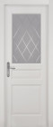 Фото Дверь Валенсия БЕЛАЯ ЭМАЛЬ (900мм, ПОС, мателюкс графит фрезерованное, 2000мм, 40мм, натуральный массив ольхи, белая эмаль, )
