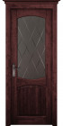 Фото Дверь Барроу МАХАГОН (800мм, ПОС, мателюкс графит фрезерованное, 2000мм, 40мм, натуральный массив ольхи, махагон, )