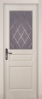 Фото Дверь Валенсия КРЕМ (800мм, ПОС, мателюкс графит фрезерованное, 2000мм, 40мм, натуральный массив ольхи, крем, )