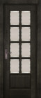 Фото Дверь Лондон ольха ЭЙВОРИ БЛЕК (600мм, ПОС, мателюкс осветленный с фацетом, 2000мм, 40мм, натуральный массив ольхи, эйвори блек, )