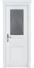 Фото Дверь Тоскана БЕЛАЯ ЭМАЛЬ (900мм, ПОЧ, мателюкс графит фрезерованное, 2000мм, 40мм, натуральный массив дуба, белая эмаль, )