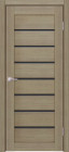 Фото Дверь Mark 7/1 (600мм, ПОС, лакобель черное, 2000мм, 38мм, экошпон ультра, венге светлый, )