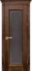 Фото Дверь Аристократ № 5 АНТИЧНЫЙ ОРЕХ (800мм, ПОС, каленое с узором, 2000мм, 40мм, натуральный массив дуба, античный орех, )