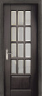 Фото Дверь Лондон ЭЙВОРИ БЛЕК (800мм, ПОС, мателюкс осветленный с фацетом, 2000мм, 40мм, натуральный массив дуба, эйвори блек, )