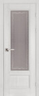 Фото Дверь Аристократ № 4 ольха БЕЛАЯ ЭМАЛЬ (700мм, ПОС, каленое с узором, 2000мм, 40мм, натуральный массив ольхи, белая эмаль, )