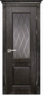 Фото Дверь Классика № 2 ЭЙВОРИ БЛЭК (600мм, ПОС, мателюкс графит фрезерованное, 2000мм, 40мм, натуральный массив дуба, эйвори блек, )