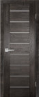 Фото Дверь Хай-Тек № 3 структ. ЭЙВОРИ БЛЕК (900мм, ПОЧ, мателюкс графит, 2000мм, 40мм, массив дуба DSW структурир., эйвори блек, )