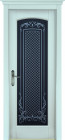 Фото Дверь Витраж структур. СКАЙ (600мм, ПОС, каленое с узором, 2000мм, 40мм, натуральный массив сосны структурир., скай, )