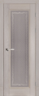 Фото Дверь Аристократ № 5 ольха ГРЕЙ (900мм, ПОС, каленое с узором, 2000мм, 40мм, натуральный массив ольхи, грей, )