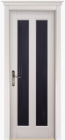 Фото Дверь Сорренто БЕЛАЯ ЭМАЛЬ (600мм, ПОС, мателюкс графит фрезерованное, 2000мм, 40мм, натуральный массив ольхи, белая эмаль, )