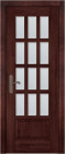 Фото Дверь Лондон ольха МАХАГОН (900мм, ПОС, мателюкс осветленный с фацетом, 2000мм, 40мм, натуральный массив ольхи, махагон, )