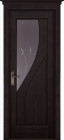 Фото Дверь Даяна ВЕНГЕ (800мм, ПОС, мателюкс графит фрезерованное, 2000мм, 40мм, натуральный массив ольхи, венге, )