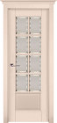Фото Дверь Лондон структ. КРЕМ (700мм, ПОС, мателюкс осветленный с фацетом, 2000мм, 40мм, массив дуба DSW структурир., крем, )