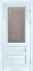 Фото Дверь Аристократ № 2 структ. СКАЙ (900мм, ПОС, каленое с узором, 2000мм, 40мм, массив дуба DSW структурир., скай, )
