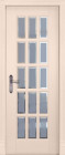 Фото Дверь Лондон-2 структ. КРЕМ (800мм, ПОС, мателюкс осветленный с фацетом, 2000мм, 40мм, массив дуба DSW структурир., крем, )