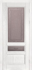 Фото Дверь Аристократ № 3 ВАЙТ (800мм, ПОС, каленое с узором, 2000мм, 40мм, натуральный массив дуба, вайт, )