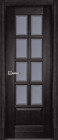 Фото Дверь Лондон ЭЙВОРИ БЛЕК (600мм, ПОС, мателюкс осветленный с фацетом, 2000мм, 40мм, натуральный массив дуба, эйвори блек, )