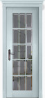 Фото Дверь Британия СКАЙ (800мм, ПОС, мателюкс осветленный с фацетом, 2000мм, 40мм, натуральный массив дуба, скай, )