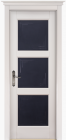 Фото Дверь Турин ольха БЕЛАЯ ЭМАЛЬ (800мм, ПОС, мателюкс графит фрезерованное, 2000мм, 40мм, натуральный массив ольхи, белая эмаль, )